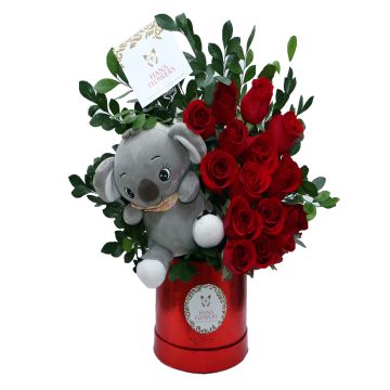 Coala con rosas rojas  (CR-16)