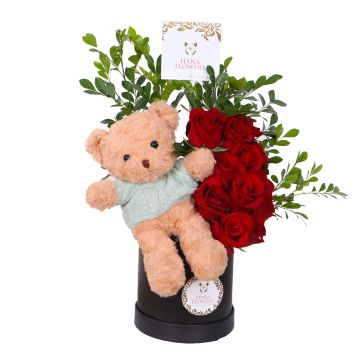 Oso con rosas rojas  (CR-16)