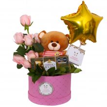 Oso con bombones y rosas (OR-19)